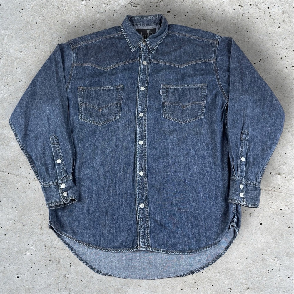 Vintage Levis SilverTab Denim Shirt Men's Medium‎ Button Up Shacket 90s
